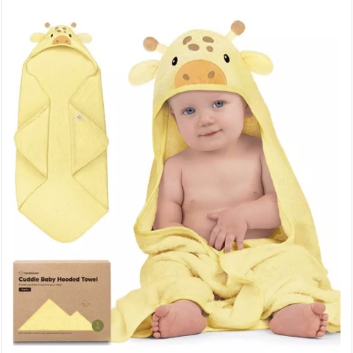 Giraffe Cuddle Baby Hooded Towel, Baby Bath Towel, Hooded Baby Towels, Baby Beach Towel for Newborn, Kids