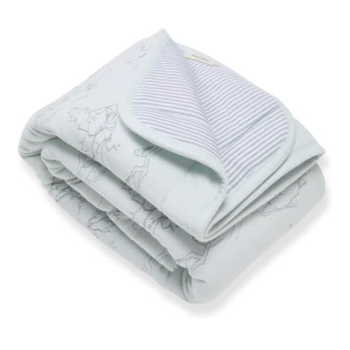 Burt's Bees Baby Reversible Blanket, Nursery, Stroller & Tummy-Time Organic Jersey Cotton Quilted Infant & Toddler Bedding