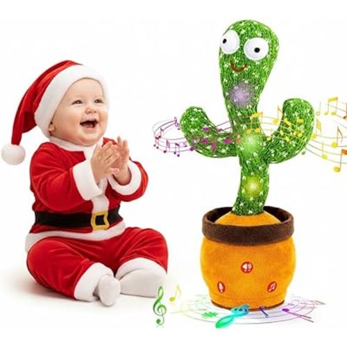 Ayeboovi Dancing Talking Cactus Baby Toys, Interactive Toy Repeating Records What You Say, Volume Adjustable Singing Cactus Toddler Toys with 120 Songs, Stocking Stuffers for Kids