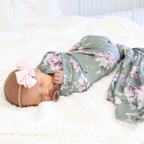 Saylor's Sage & Blush Floral Oversized Swaddle Blanket