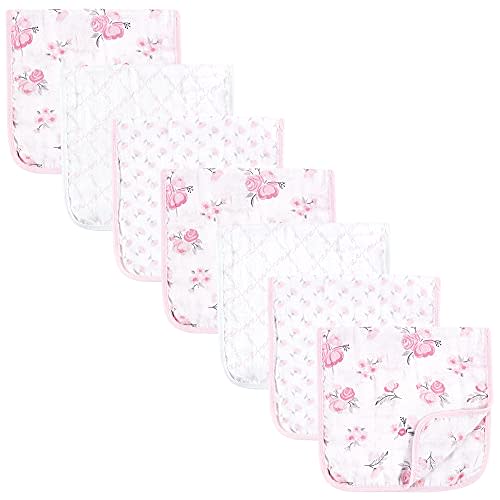 Hudson Baby Unisex Baby Muslin Burp Cloth 7pk, Pastel Floral, One Size