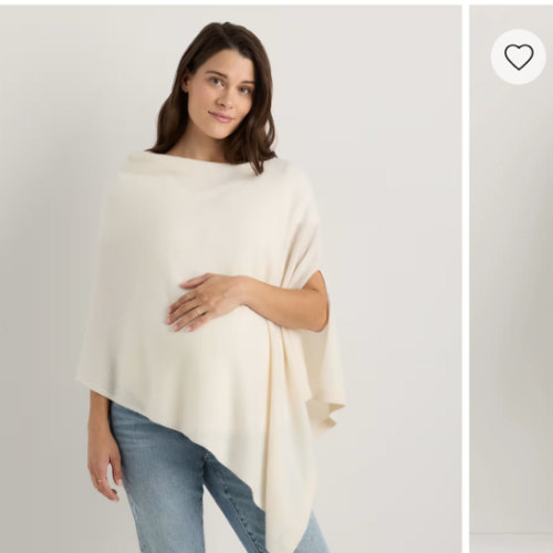 Mongolian Cashmere Nursing Shawl in Ivory