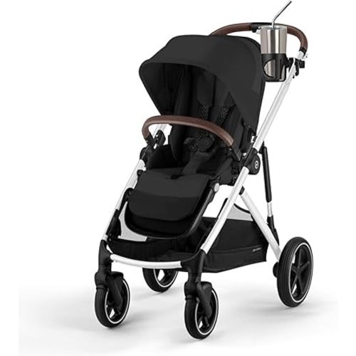 New Cup Holder Compatible with Cybex Stroller. A Solid Super Secure Fit. 360 Degrees. Anti-Shake Spill Resistant. (Black)