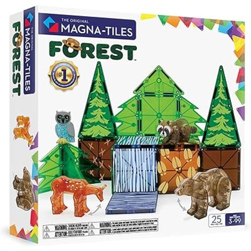 MAGNA-TILES Forest Animals 25-Piece Magnetic Construction Set, The ORIGINAL Magnetic Building Brand