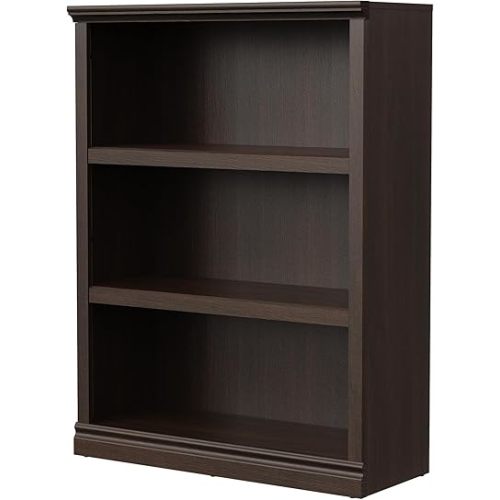 43 in Tall Bookcase, 3-Tier Bookshelf Open Storage, 33 inch Wide Floor Standing Indoor Furniture, Book Cases for Home School Library Office Bedroom Kids, Dark Cherry 3 Tiers