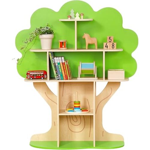 OOOK Tree Bookshelf for Kids, Wooden Montessori Bookshelf, Reading Nook
