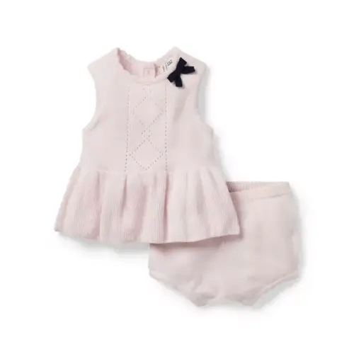 Baby Petal Pink Baby Pointelle Matching Set by Janie and Jack