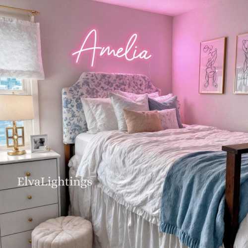 Custom Name Neon Sign for Kids, Nursery Room Decor, Birthday Gift for Kids, Bedroom Neon Sign, Dorm Wall Decor, Easter Personalized Gifts