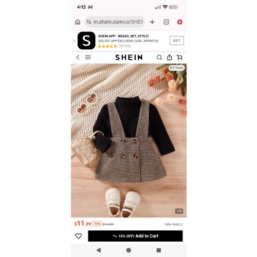 SHEIN Baby Girl Puff Sleeve Bodysuit & Houndstooth Print Suspender Skirt | SHEIN USA