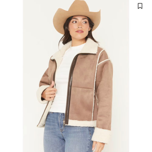 Shyanne Women's Wildcat Sherpa Lined Faux Suede Jacket