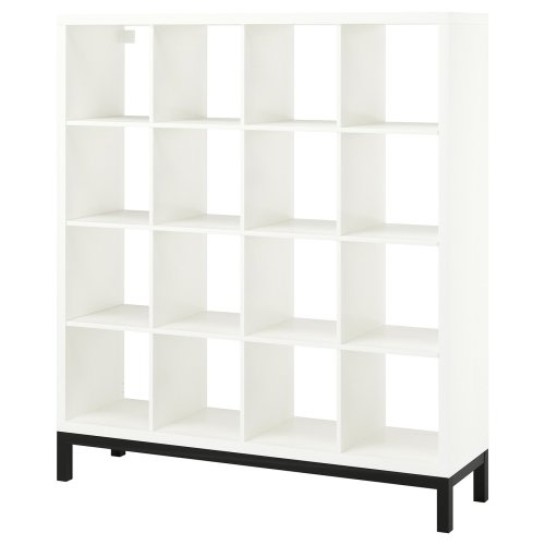 KALLAX Shelving unit with underframe - white/black 57 7/8x64 5/8 "
