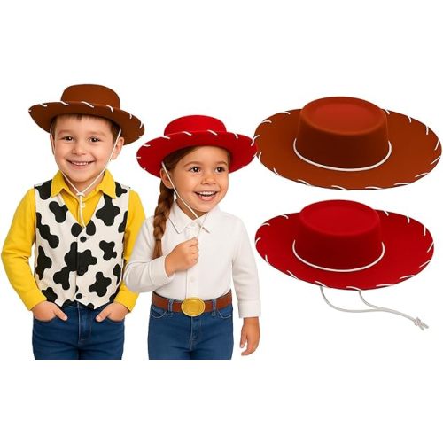 Nicky Bigs Novelties Child Cowboy Cowgirl Red Brown Hat Wild West Western Rodeo Costume