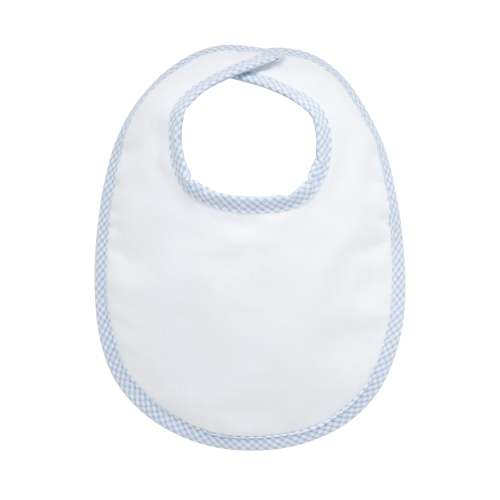 Small Check Basic Bib, Blue