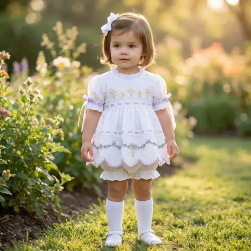 Lavender Swiss Dot Cross Diaper Set – Little Bear Smocks