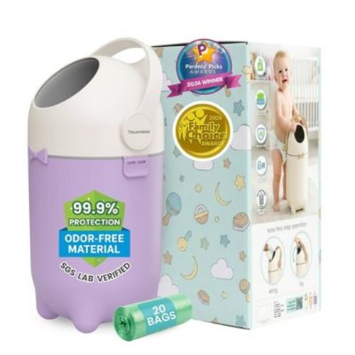 iTouchless Odorless Diaper Pail (Pastel Orchid) with 20 Bags