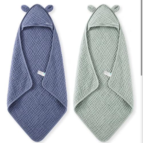 Amazon.com: Momcozy Baby Towels, 6-Layer 100% Cotton Muslin Hooded Baby Towel Set for Newborn, Infant & Toddler, Soft Absorbent Baby Bath Essentials, Large 32 x 32 Inch : Baby