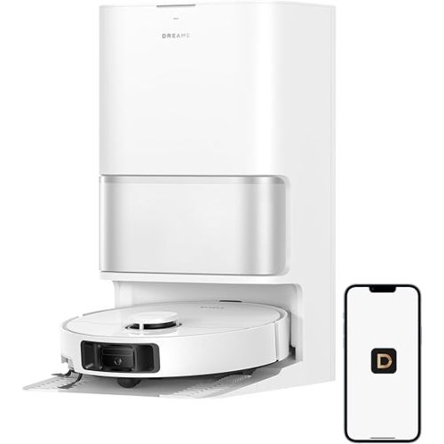 DREAME L40 Ultra Gen 2 Robot Vacuum and Mop with 25,000Pa Suction, Extendable Side Brush and Mop, All-in-One Self-Emptying & Cleaning Dock, Voice & App Control, White