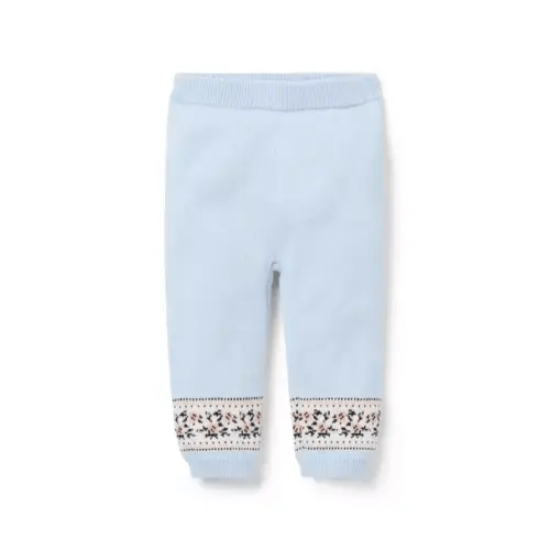 Space Blue Baby Floral Fair Isle Sweater Pant by Janie and Jack