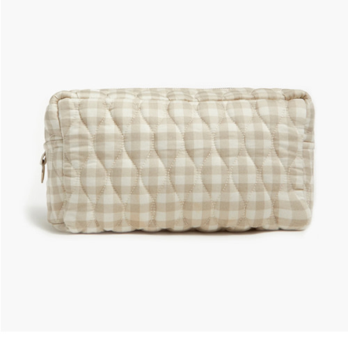 Toiletry Pouch - Beige Gingham