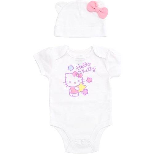 Hello Kitty Baby Girls Bodysuit and Hat Set