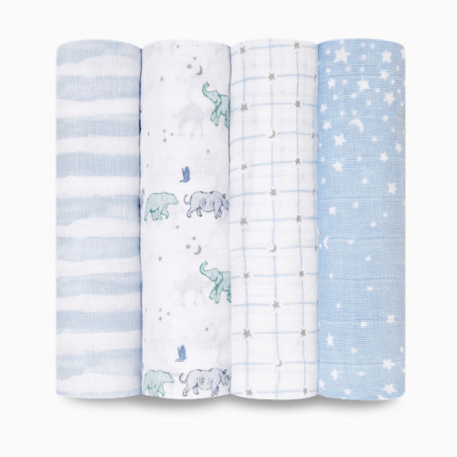 Cotton Muslin Swaddle 4-Pack - Rising Star