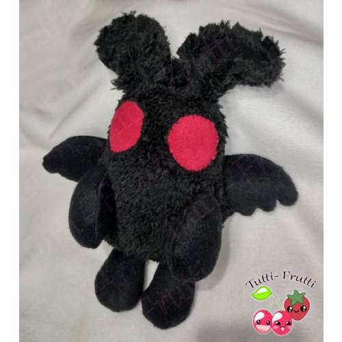 Creepy Cute baby Mothman soft plushie - Night Black version - spooky decor - cryptid plush doll