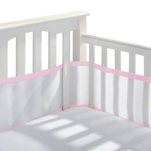 Breathablebaby Breathable Mesh Crib Liner - Classic Collection - Rose Seersucker
