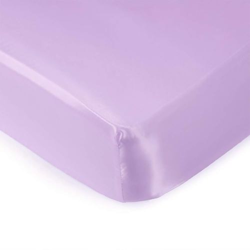 Pro Goleem Satin Soft Crib Sheet Great for Baby with Sensitive Hair Silky Baby Sheet Lavender Unisex 52’’x28’’x8’’ Fitted Cover