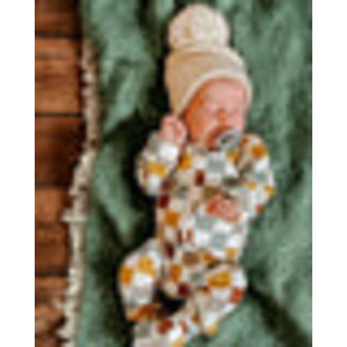 Cannoli Checkerboard / Organic Zip Footie – SpearmintLOVE