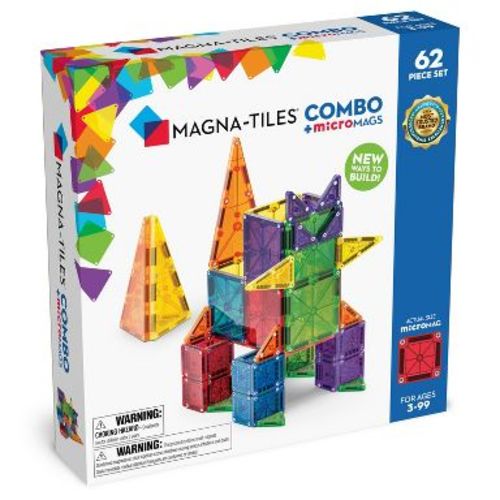 MAGNA-TILES Combo microMAGS 62pc: Educational Magnetic Building Set for Creative Thinking & Fine Motor Skills