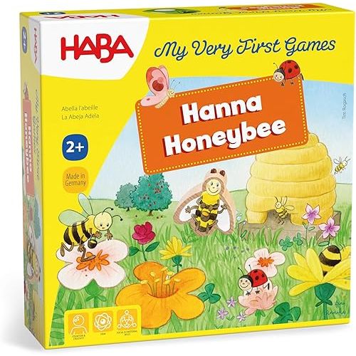 HABA My Very First Games Hanna Honeybee - 2 Cooperative Color Die Games Ages 2+ (Made in Germany)