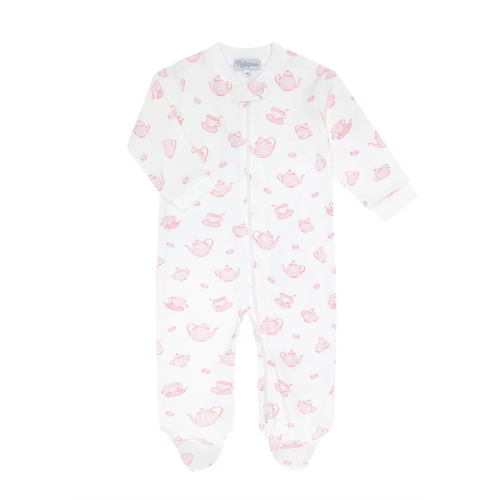 Petite Tea Time Zipper Footie