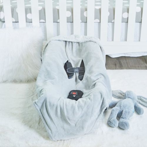 EVERYDAY KIDS Grey Baby Car Seat Blanket for Baby and Toddler Boys Baby Swaddle Wrap Blanket for Interior Car Seat