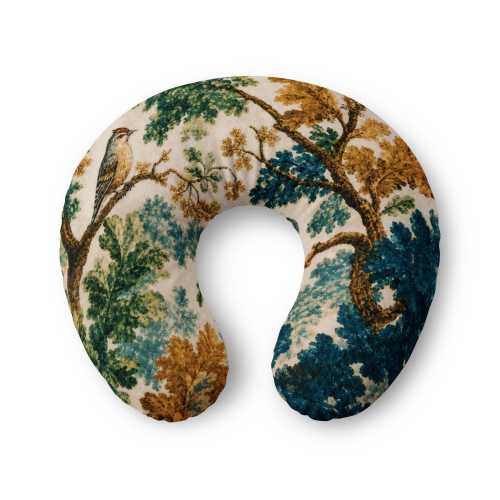 Vintage Botanical Bird Nursing Pillow Cover | Floral Toile Pattern