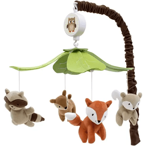 Lambs & Ivy Woodland Tales Multicolor Forest Animals Musical Baby Crib Mobile