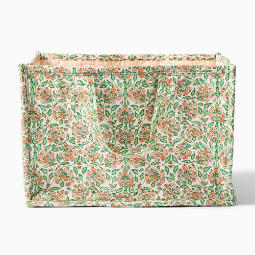 Pink Chicken Quilted Floral Diaper Caddy