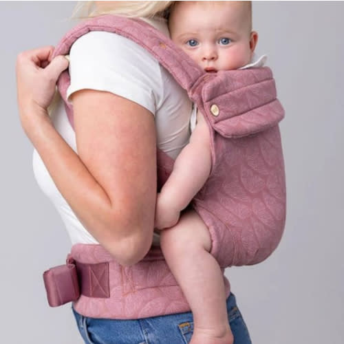 Mabē Monarch Ergonomic Baby Carrier – Premium Cotton Soft Structured Newborn to Toddler Carrier with Hip-Healthy Design, 3 Carry Positions (7-35lbs), Lightweight & Breathable,(Mauve Wings)
