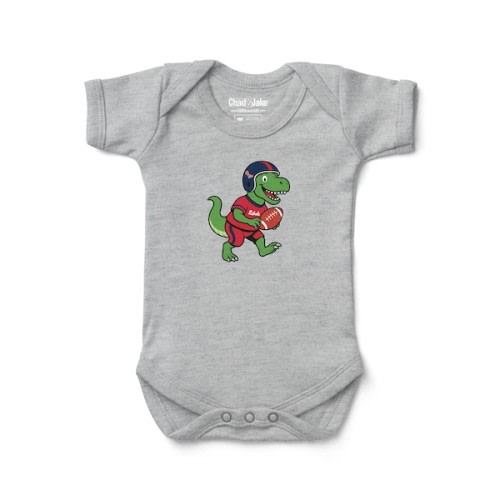 Infant Chad & Jake Heather Gray Ole Miss Rebels Dinosaur Bodysuit