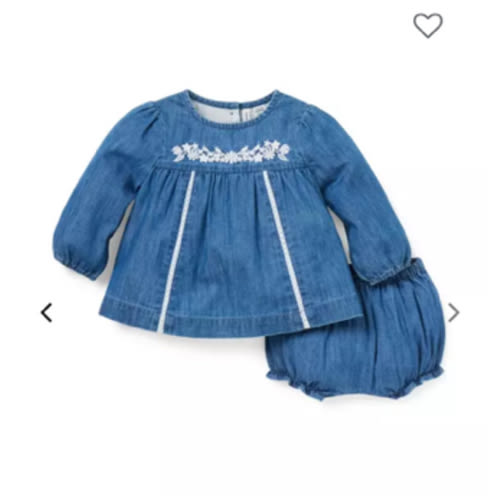 Baby Hudson Wash The Embroidered Chambray Matching Baby Set by Janie and Jack