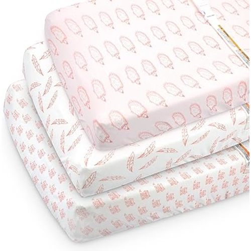 Bublo Baby Changing pad Cover - 3 Pack– Soft Fitted Diaper Changing Table Sheets for Baby Boys, Girls, Neutral | Fits Contoured 32"x16" Pads | Breathable & Gentle for Newborns