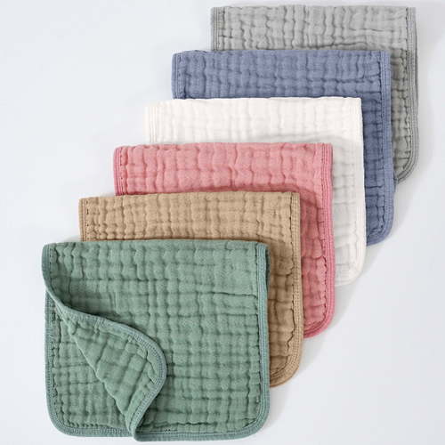 6 Pack Burp Cloths Baby Burp Clothes Boy Girls Muslin Bibs 100% Cotton Layers Hand Washcloths Soft Absorbent
