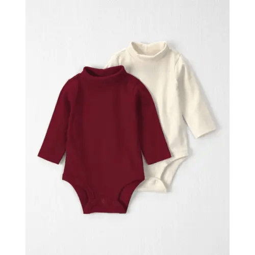 Baby Girl 2-Pack Organic Cotton Ribbed Mock Neck Bodysuits - Little Planet | Carter's