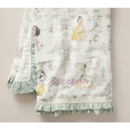 Disney Princess Heritage Ruffled Oversized Organic Muslin Baby Blanket