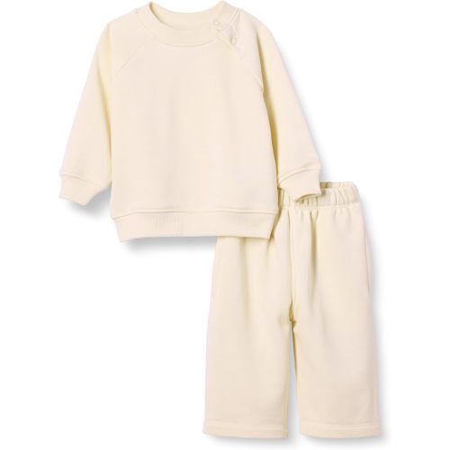 Amazon Essentials Unisex Babies' French Terry Sweatshirt and Sweatpants Set, Pack of 2