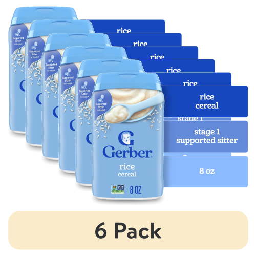(6 pack) Gerber Stage 1 Baby Food, Baby Rice Cereal, Gerber Cereal For Baby, Infant Cereal 8 oz