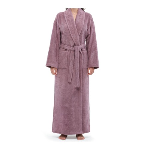 Womens Classic Shawl Collar Ankle Length Terry Bathrobe