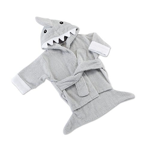 Baby Aspen Baby Shark Hooded Towel/Newborn Spa Bath Robe, Baby Beach Towel | Baby Bath Towel