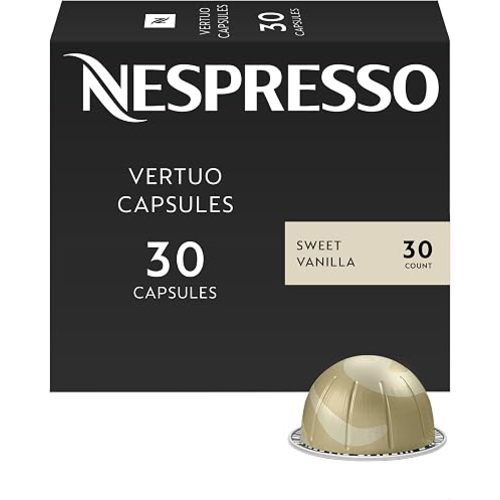 Nespresso Vertuo, Sweet Vanilla, Medium Roast, 30-Count Coffee Pods