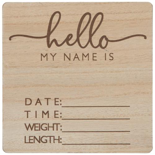 Hello My Name Is Wood Wall Decor