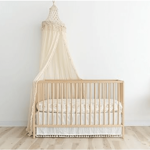Crane Baby Boho Crib Canopy, Beige Macrame